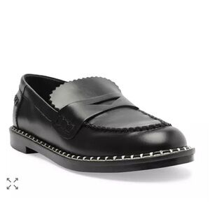 SCHUTZ Black Leather Loafers